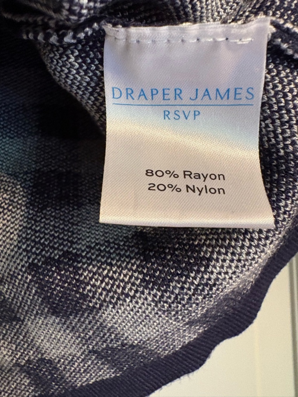 Draper James S Navy and White Gingham Knit Sleeveless Top - Picture 4 of 6